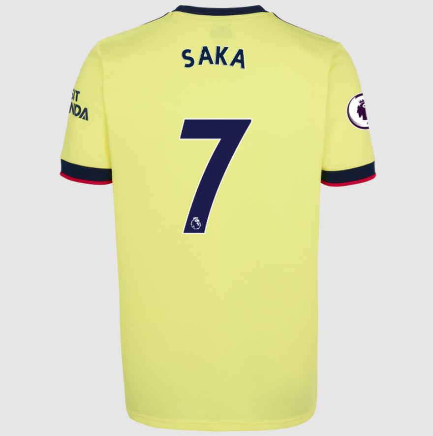 2021/22 Arsenal Away Kit Soccer Jersey with Bukayo Saka 7 printing